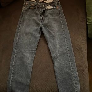 Levi wedgie straight black jeans